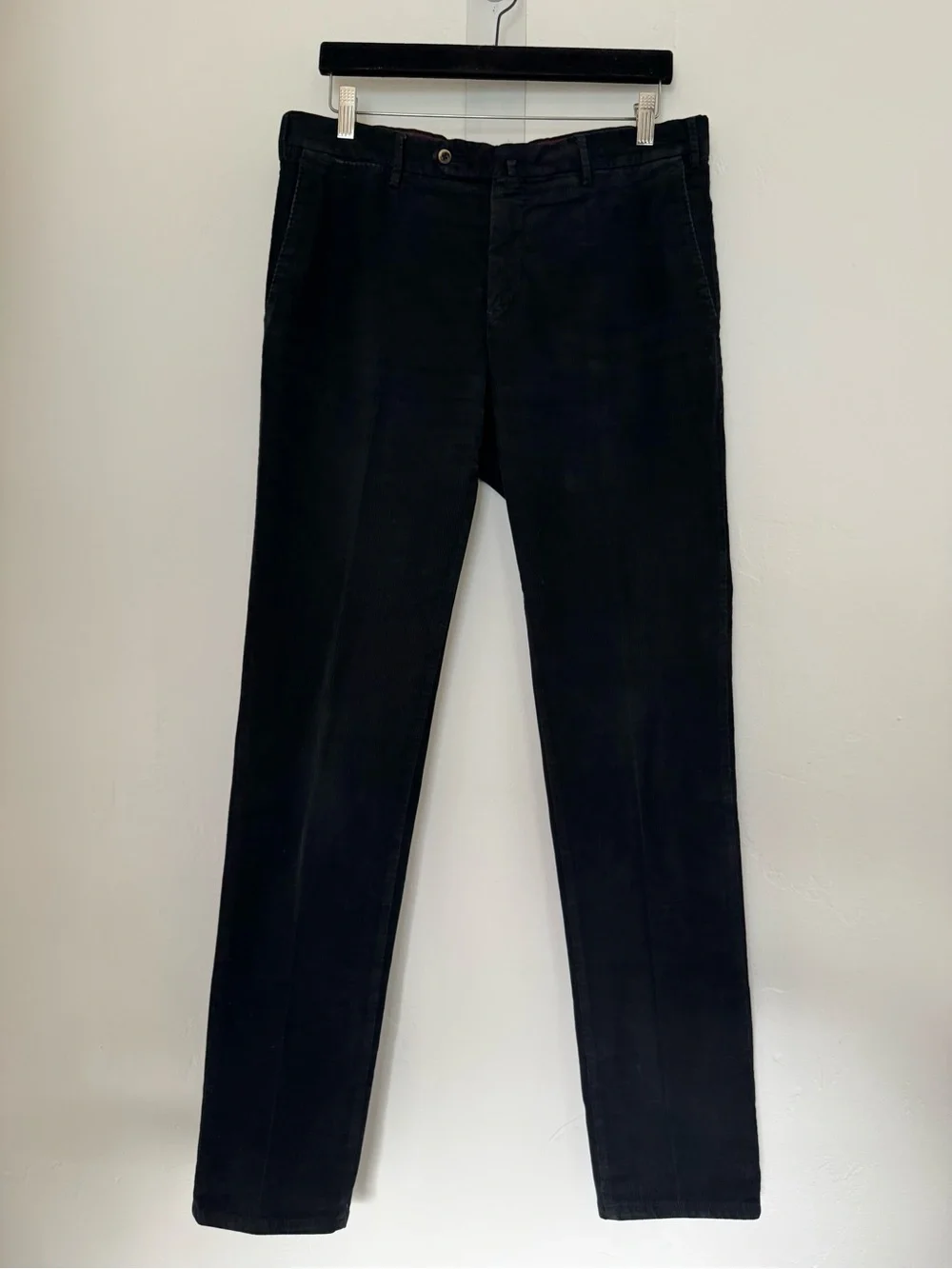 PT01 Torino Corduroy Trousers Navy Blue Slim Cut Cotton Minimalist